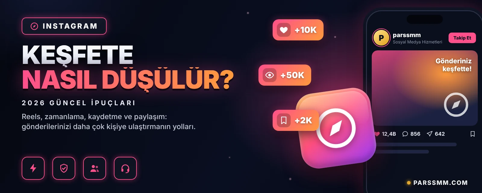 Instagram Keşfete Nasıl Düşülür? 2026 Rehberi | ParsSMM